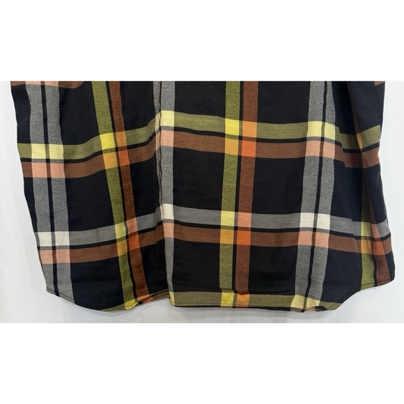 Raw Blue Mens Plaid Embroidered Button Shirt Size 4XL Grunge Skater Biker Y2K - Picture 13 of 16